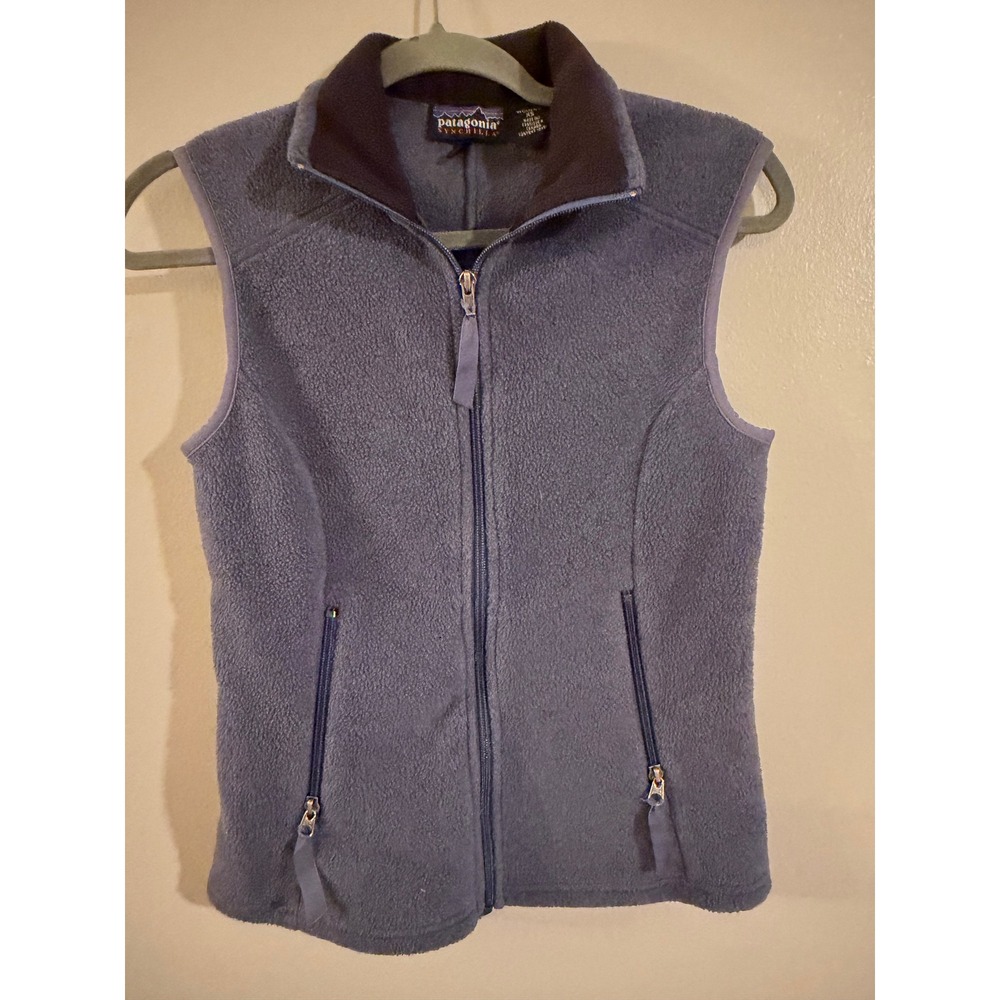 Patagonia Synchilla Fleece Vest Womens XS Blue Purple Full Zip Sleeveless Jacket